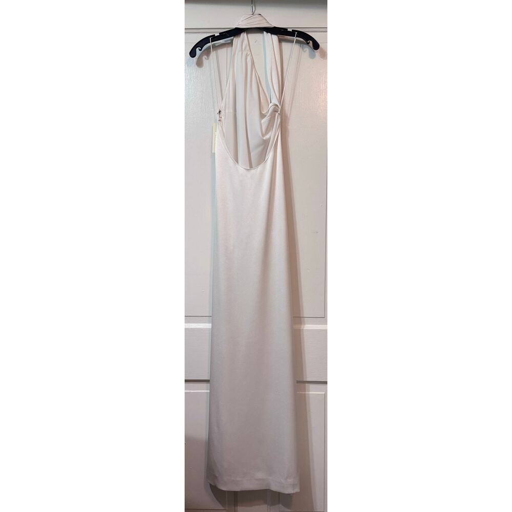 NWT Alice and Olivia Paulette One Shoulder Satin Open Back Gown Size 2 - Picture 8 of 16